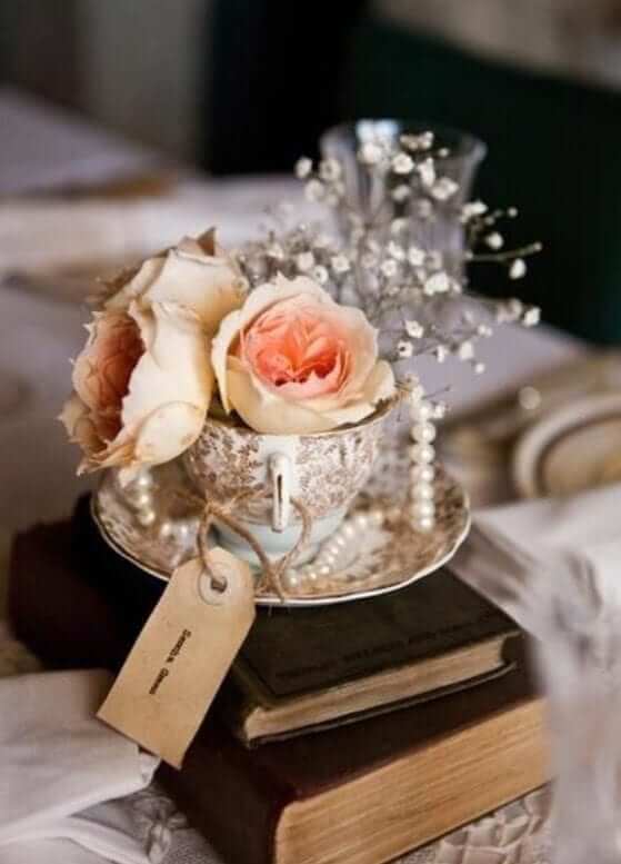 wedding centrepieces - tea cup