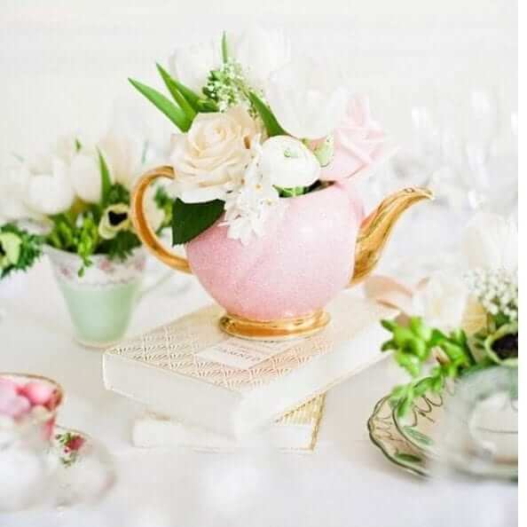 wedding centrepieces - tea pot