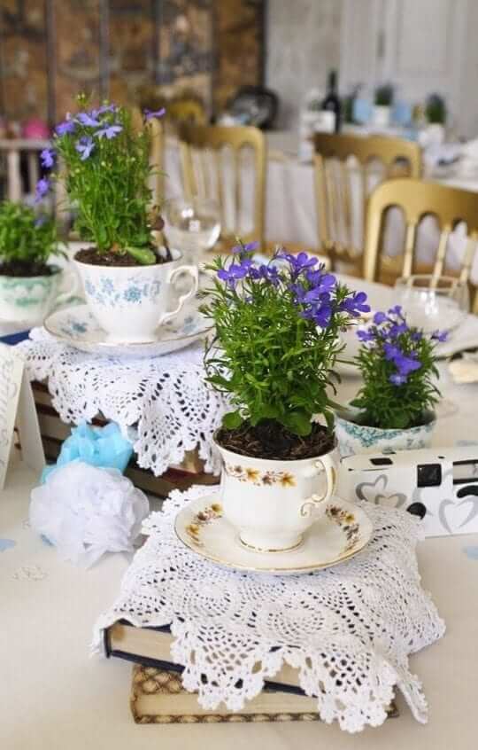 wedding centrepieces - tea pot