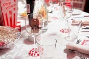 wedding favours wine glasses