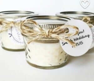Wedding favour candles