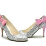 Silver & Pink Statement Wedding Shoe