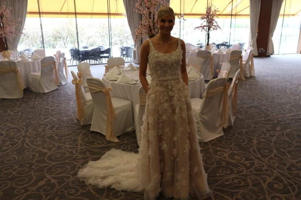 randy fenoli 3d floral wedding dress