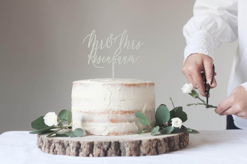 personalised wedding cake topper