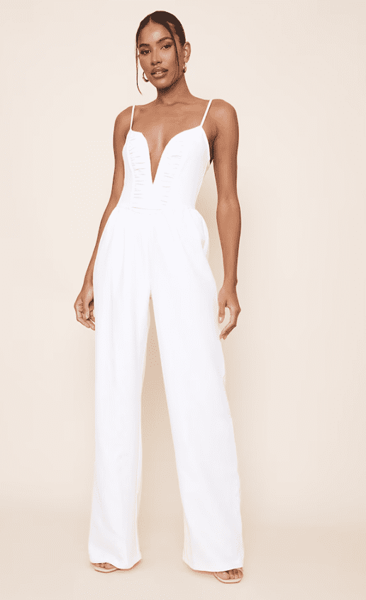 pretty little thing bridal jump suit